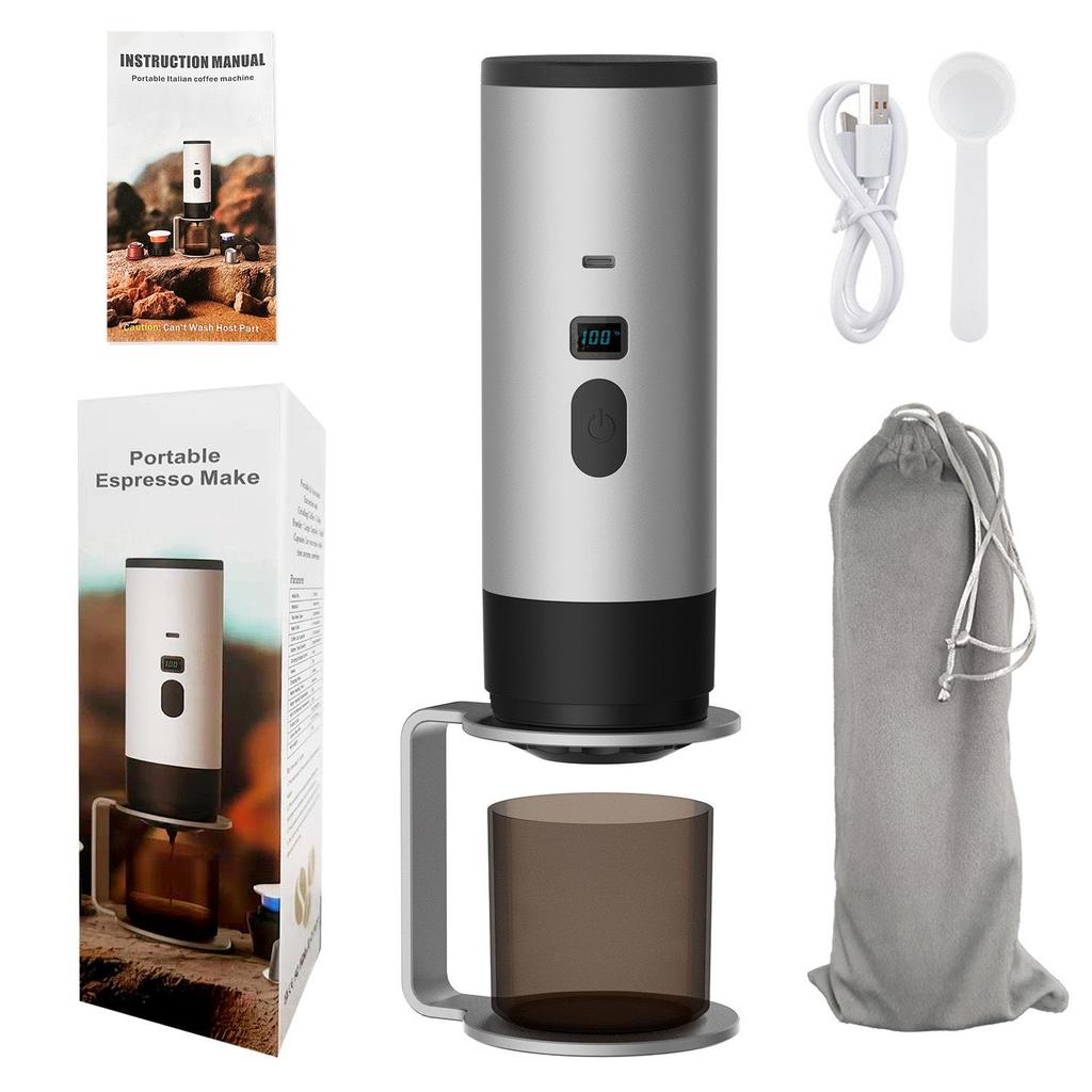 Compact Dual-Use Wireless Heated Espresso Maker for Coffee Capsules & Powder