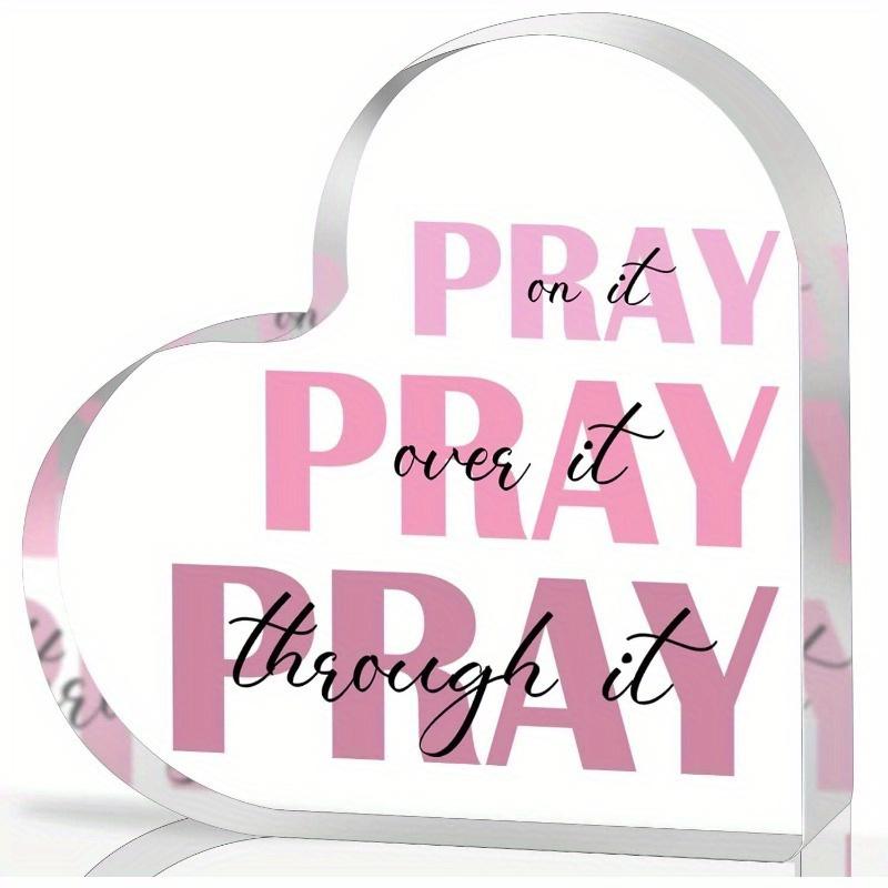 

Христианские молитвенные подарки (женщины): Розовая акриловая табличка в форме сердца (Стих из Библии). Вдохновляющий декор для дома/офиса/молитвенной комнаты. чистый