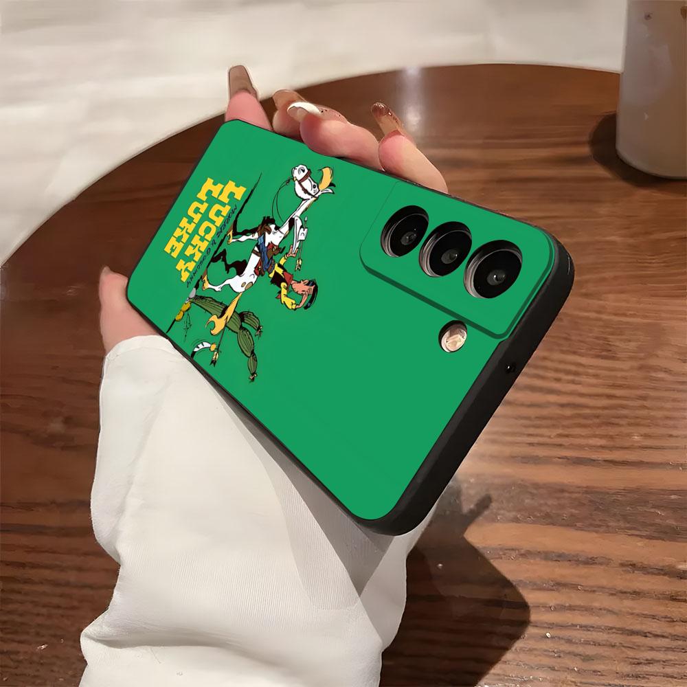 LUCKY LUKE CARTOON Phone Case For Samsung S26 S25 S24 FE S23 S22 S21 Plus S20 Ultra Note20Ultra Black Soft Shell