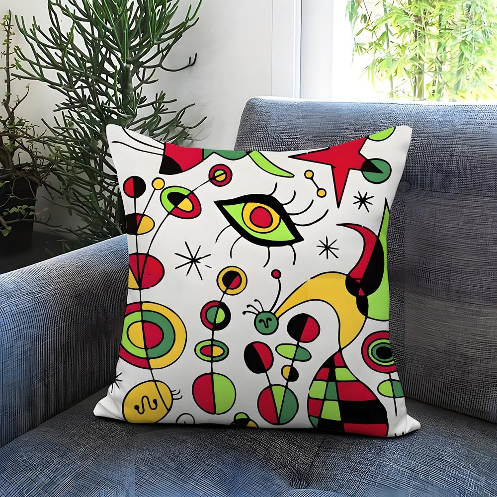 Classic Painter Joan Miro Cushion Cover Comfortable Reversible Pillow Cover Ideal for Car Sofa Bedroom Beyond