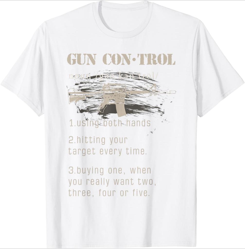 2nd Amendment Funny Gun Control Definition design100 cotton summer casual Oneck short sleeve printed mens Tshirt
