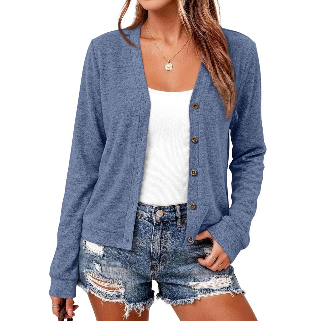 Women's Casual Brushed Long Sleeve Jacket for Everyday Wear and Travel Outfits