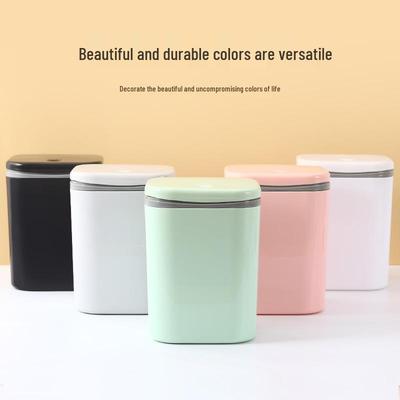 Desktop Trash Can with Lid - Office Storage Bucket for Dorm or Bedroom Tabletop