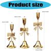 Christmas Bows Candlestick Holders Iron Metal Taper Candle Holders Decorative Candle Stands for Wedding,Home Decorations