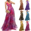 Summer V Neck Casual Party Dress Women Mesh Printed Suspender Holiday Dress