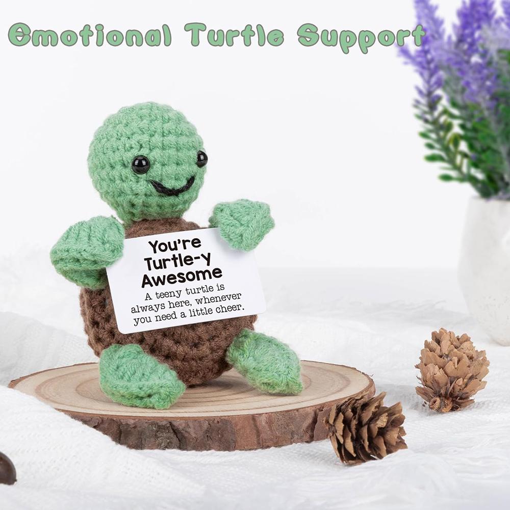 1pc Handmade Crochet Mini Funny Cute Turtle Doll for Women Men Birthday Presents