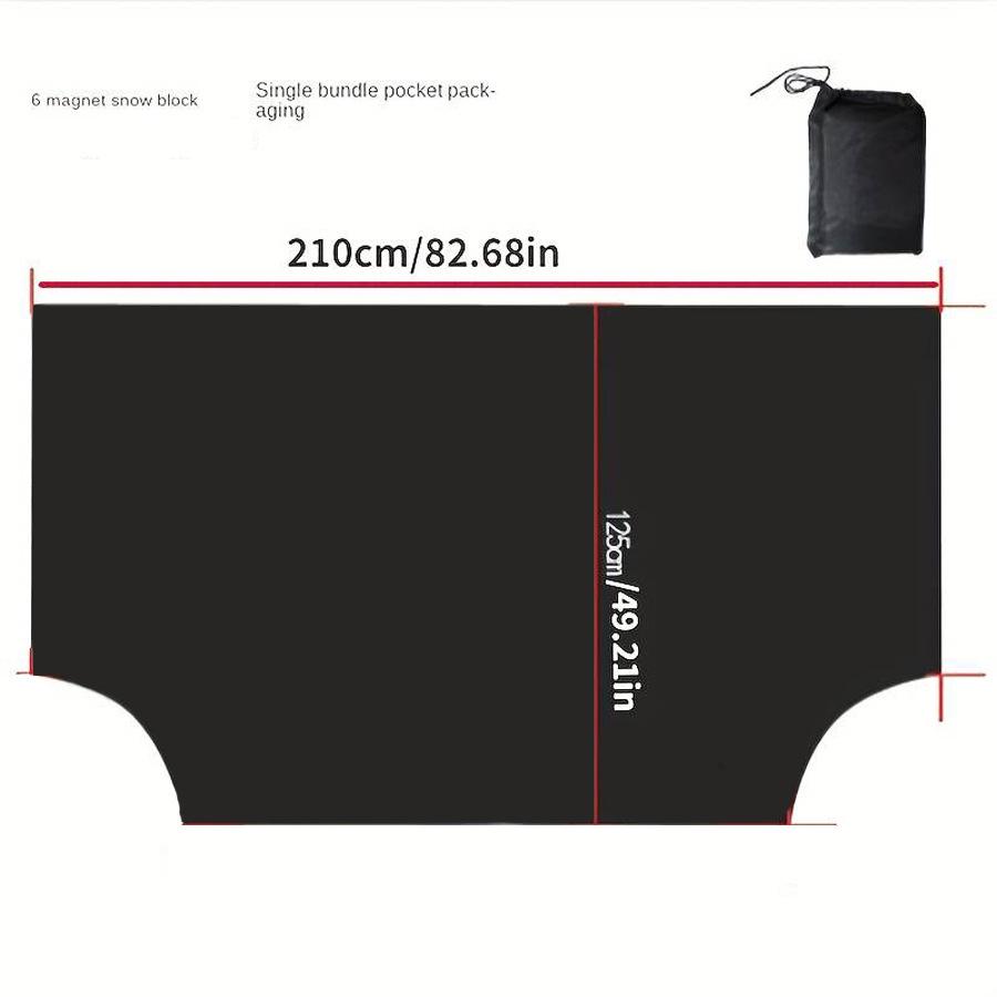 Black Windshield Snow Cover with 12 Magnets & Cotton Lining - Frost and Anti-Freeze Protection