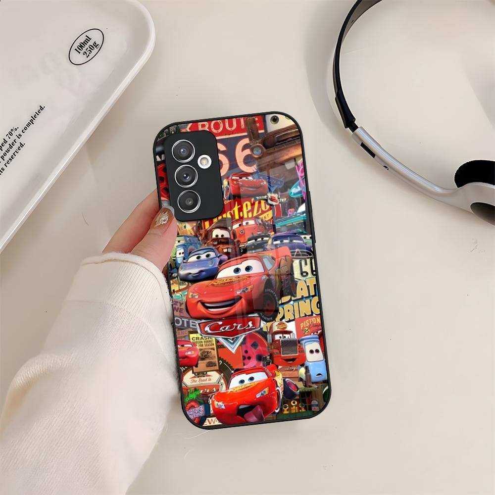Coque de téléphone Cars Lightning McQueen en Verre Pour Samsung S24 S26 S23 S20 S25 S21 S22 Ultra Fe Plus A05 A06 A16 A26 A36 A56 Coque