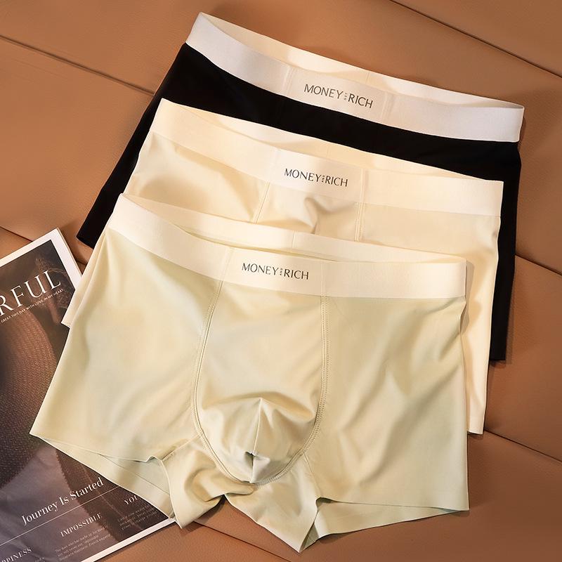 Eisseiden Herren nahtlose Boxershorts: Sommer-Komfort Sportunterwäsche mit mittlerer Taille