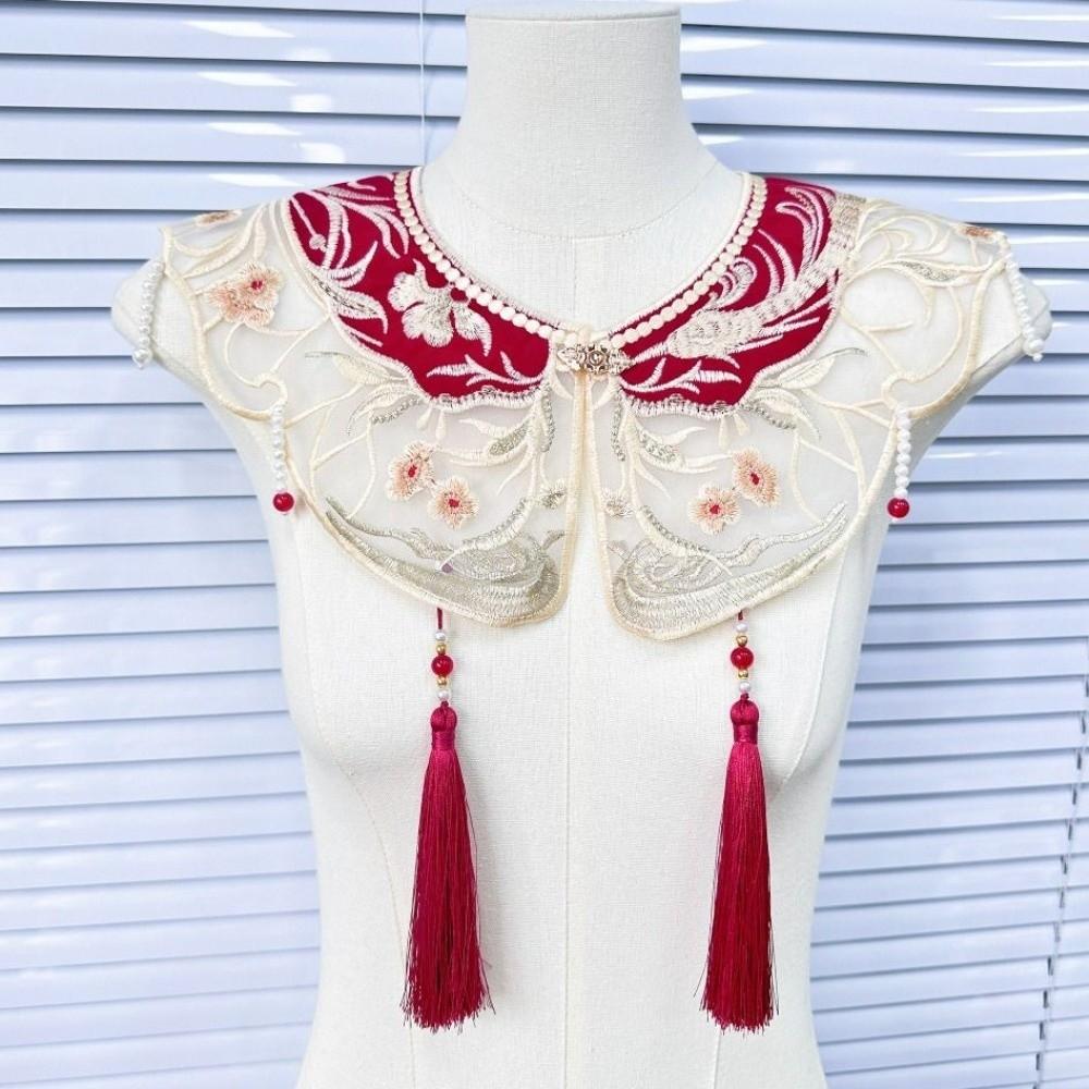 Chinese Style Embroidered Shawl Embroidery Design Detachable False Collar  Chinese Traditional