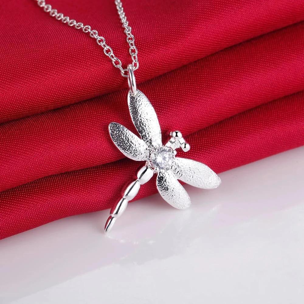 Women Party wedding Fashion Jewelry set   Copper Crystal dragonfly pendant necklace rings fine Christmas gifts