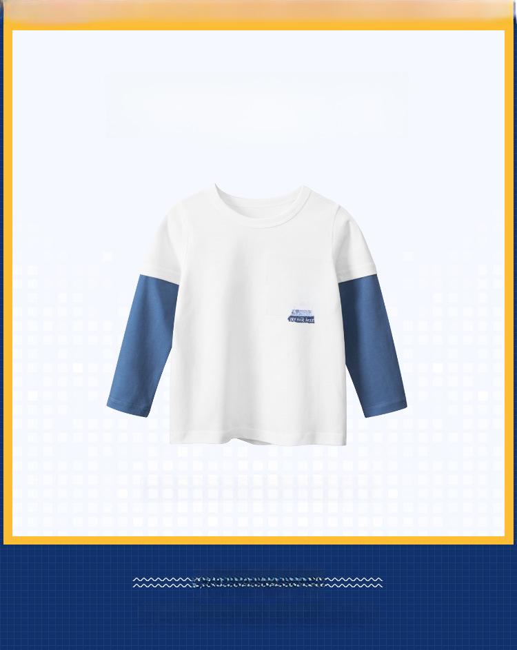 27kids 2024 Autumn Korean-Style Boys' Long-Sleeve T-Shirt