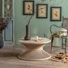 Retro Style Woven Small Round Table B&B Hotel Lobby Side Table Modern Simple Rattan Small Coffee Table Furniture Living Room