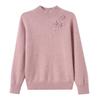 Women's Slimming Half-High Collar Wool Sweater - Thick Warm Winter Base Layer for Middle-Aged Women