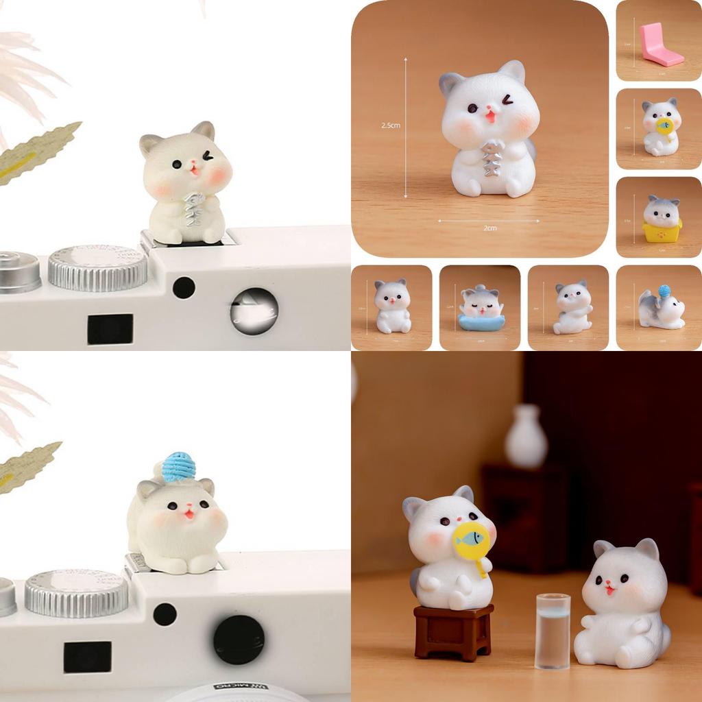 Adorable Resin Cat Figurines For Diy Miniature Gardens Cute Desk Decor