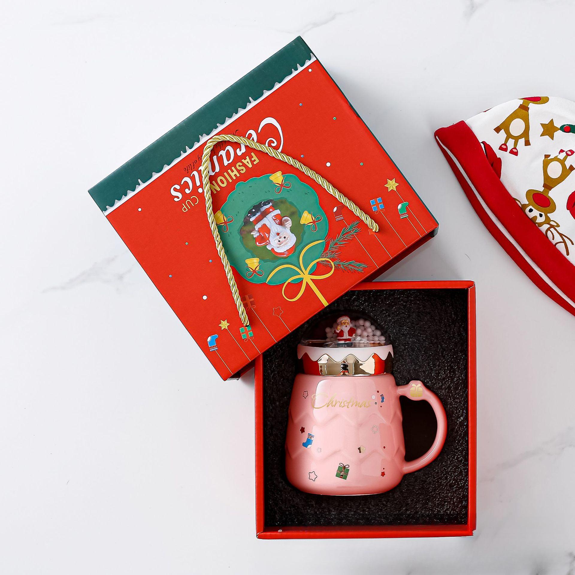 

Креативная рождественская чашка, высокоточная керамическая кружка, мультяшная чашка для воды, кофейная чашка, подарочный набор в коробке 500ml