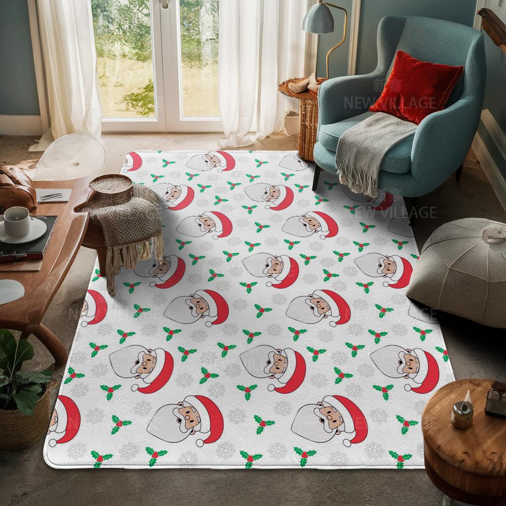 House Entrance Carpet Home Door Mat Living Room Bath Foot Bathroom Non-slip Water Absorption Rugs Bath Merry Christmas Winter