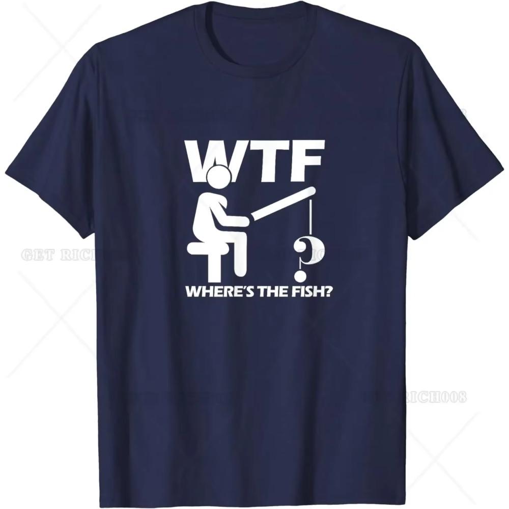 Lustiges Angeln Sport T-Shirt WTF Wo ist der Fisch Shirt für Männer Frauen Herren T-Shirts Übergroßes T-Shirt