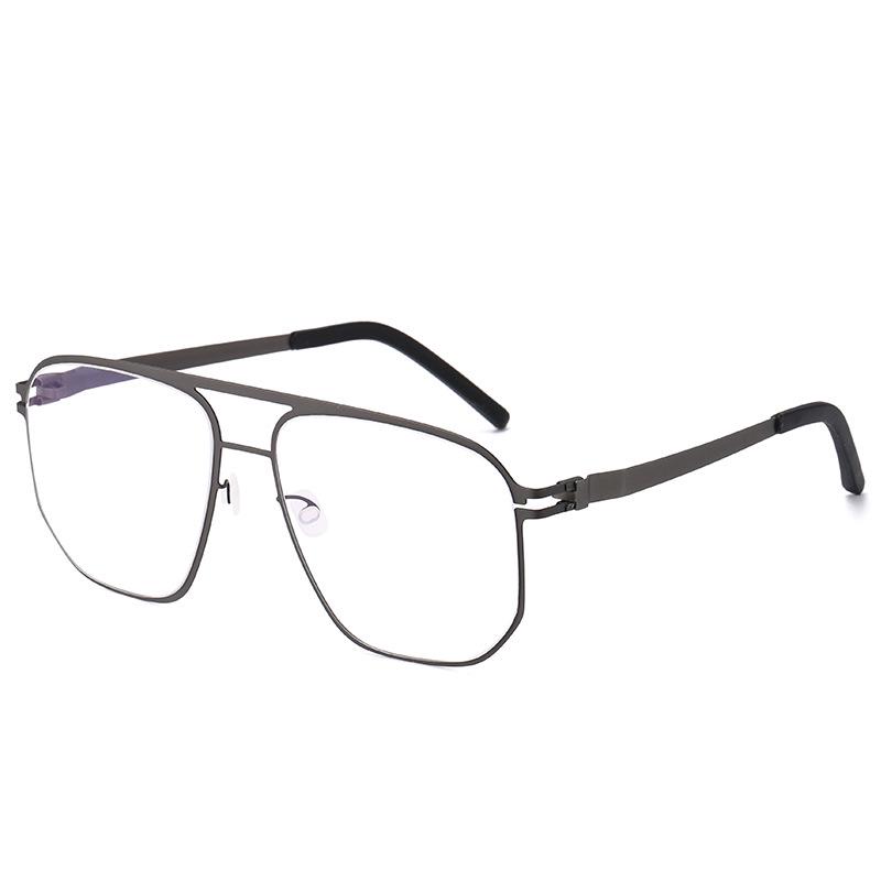 PERRT Unisex German-Style Thin Steel Screwless Glasses Frame