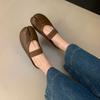 Dongdaemun~ Retro Pig'S Trotters Shoes Women'S Shoes Spring Casual Split-Toed Soft Flat-Bottomed Bag Head Half Slippers