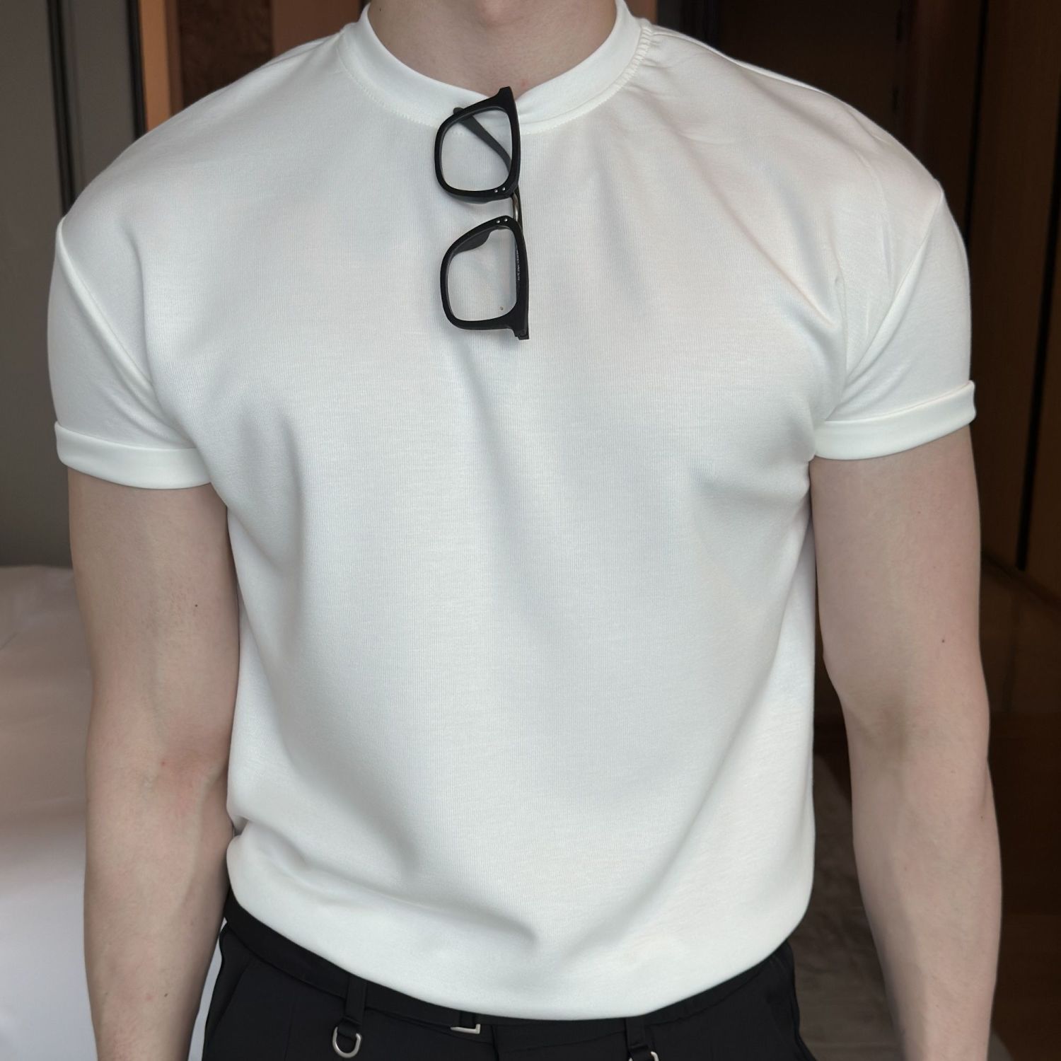 

Ледяное ощущение Дышащий слой Ультратонкая Быстросохнущая Футболка с круглым вырезом, рукавами, не сковывающими плечи, Эластичная Гладкая Прохладная Футболка с короткими рукавами L белый