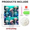 5D DIY Frameless Pearl Painting Jellyfish Pattern Painting Kit, Suitable for Home Living Room Bedroom and Other Wall Decoration Art Paintings