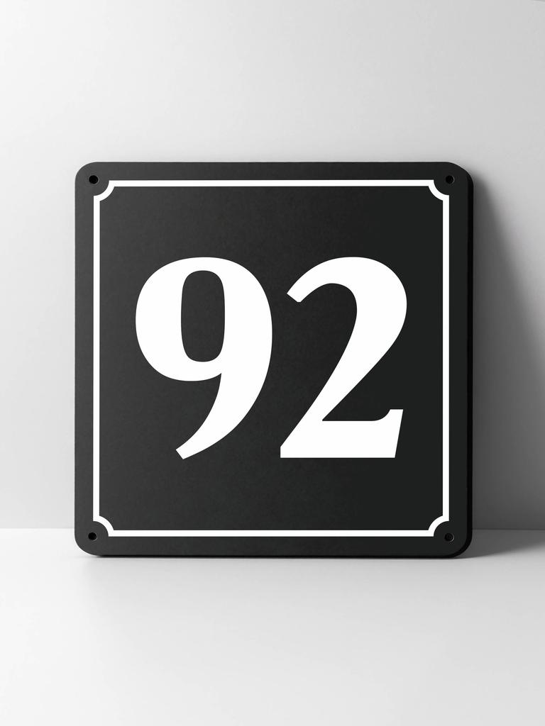 Metal House Number Sign, Black White Contrast, Outdoor Wall Decor for Home Street