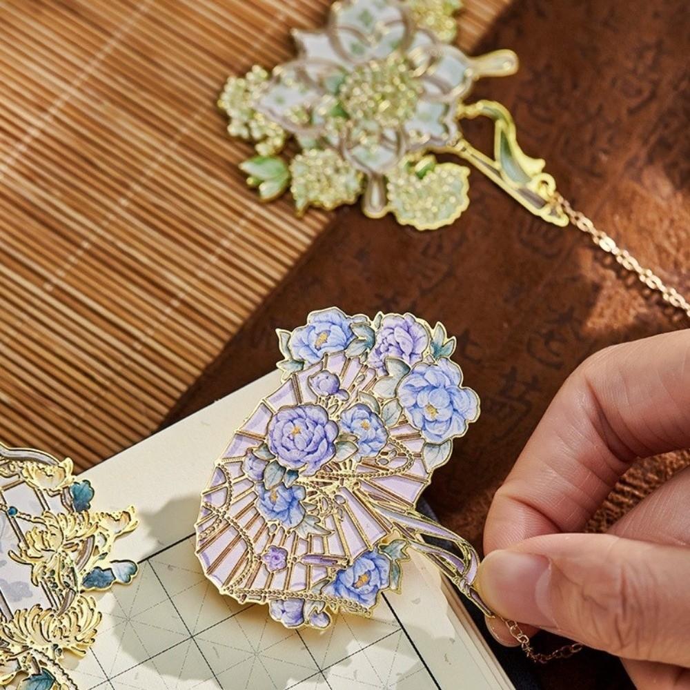 Metal Hollow Hollow Bookmark With Tassel Floral Bookmark Book Tab Metal Bookmark  Book Lover Gifts