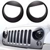 For Jeep Wrangler Accesorios Rubicon Sahara JK 2007-2018 ABS Front Light Headlight Trim Cover Angry Eyes Black