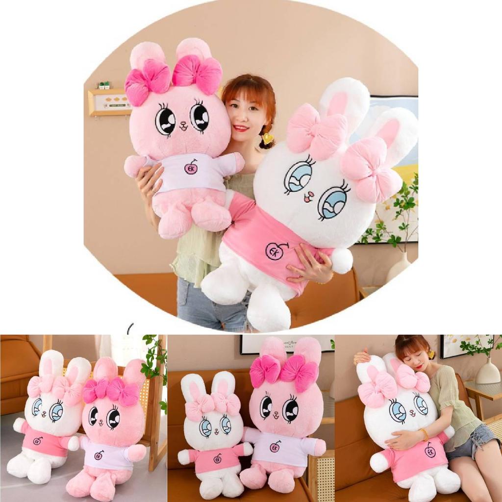 Adorable Plush Bunny Doll Soft Short Plush Stuffed Animal Pillow Cute Gift Toy
