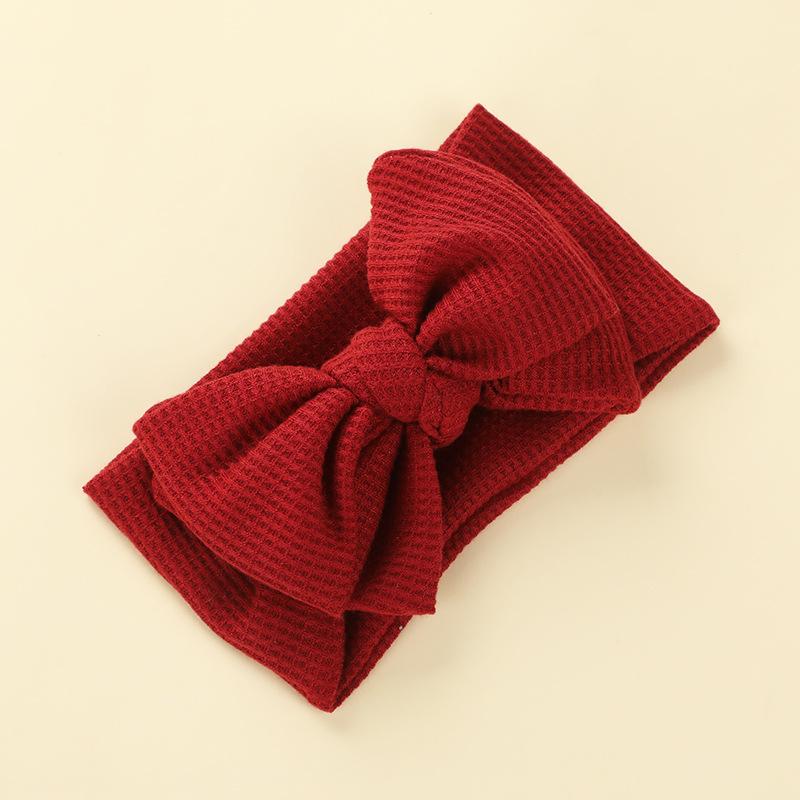Doppellagiges großes Schleifen-Baby-Stirnband Neugeborene Baby-Mädchen Kinder Kopfschmuck Gestricktes Kinder-Haarband Turban Kopfbedeckung Haar-Accessoires