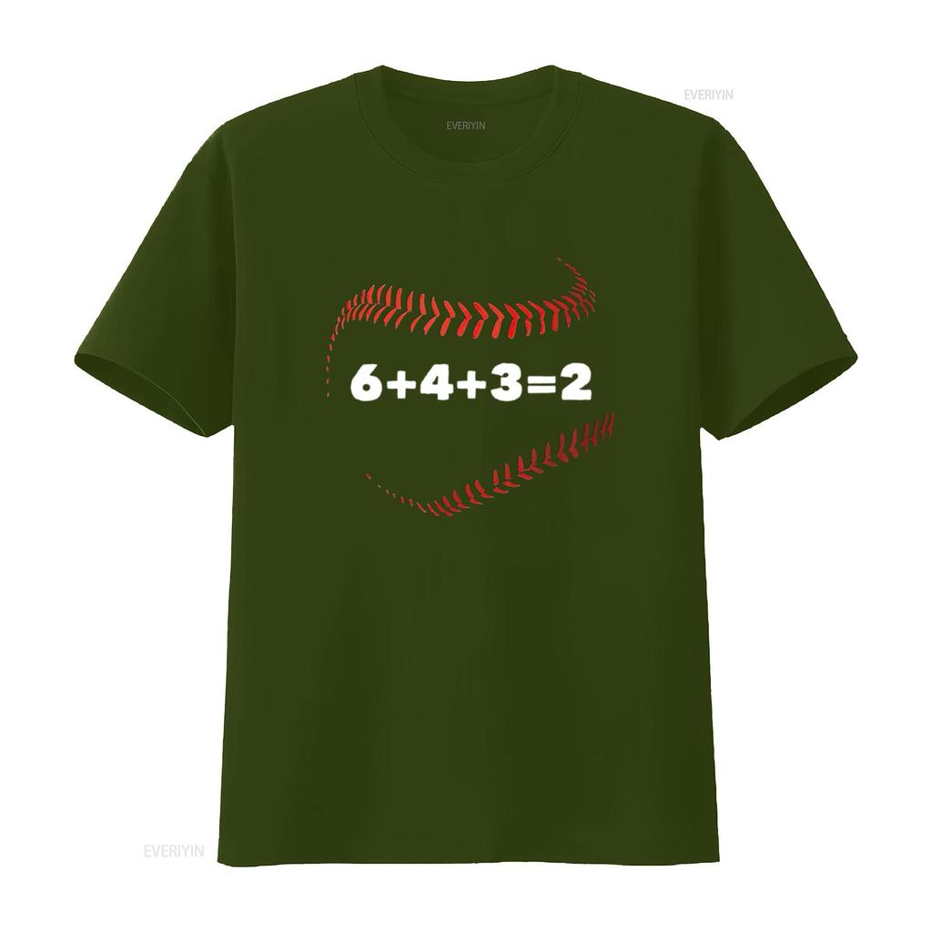 Womens 6 4 3 2 Double Play Baseball Player Saying T Shirt Black 2XL Vintage Washed Breathable Streetwear Comfortable Stylish