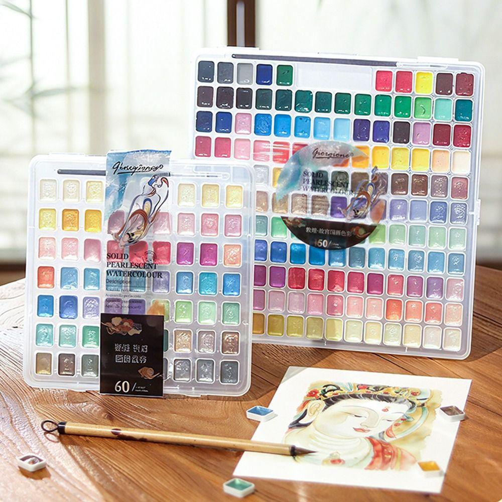 12/24/35/48Color Watercolor Sets DIY Painting Paint Gifts Metallic Watercolor Paints Set