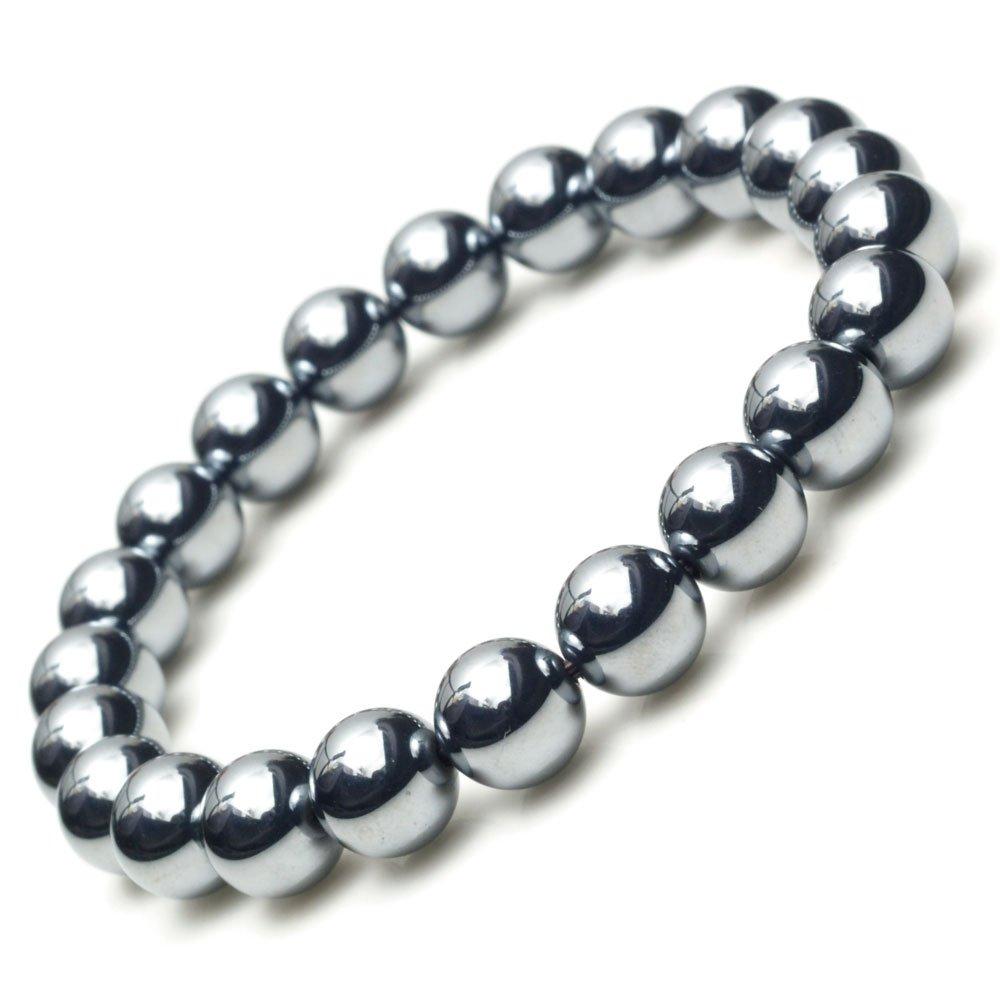

OVER-9 Terahertz Bracelet, 8mm, Officially Inspected! Power Stone, Genuine, High Purity, Natural Stone, for Men and Women [18cm]