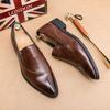 Fashion Men Business Le Fu Shoes Men One Step Lightweight Comfortable Fashionable Pointed Leather Shoes Men Brand Shoe Sizes 38-48