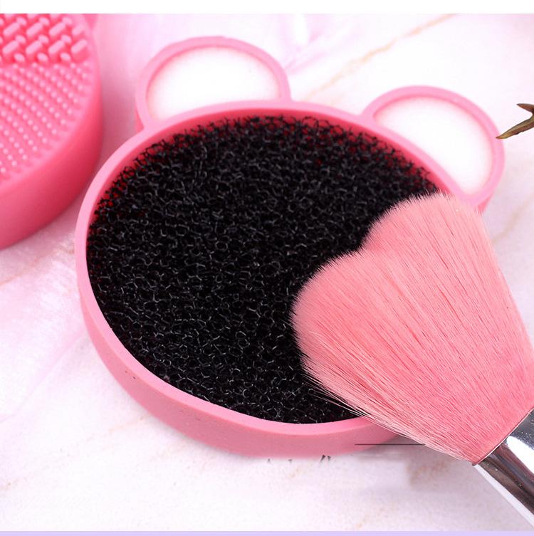 Makeup Brush Cleaner Washing Brush Pad Cleaning Mat Cosmetic Brush Cleaner Tool Scrubber Box