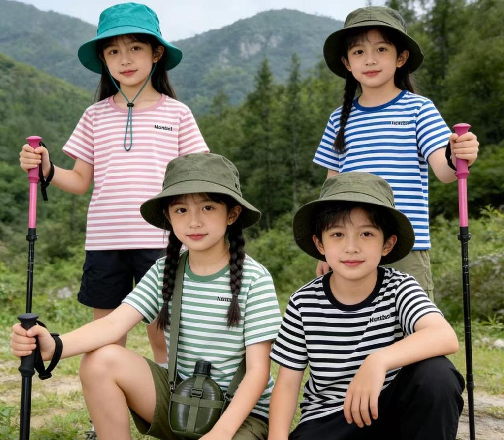 2026 Kids' Classic Summer Short Sleeve Striped Cotton T-Shirt