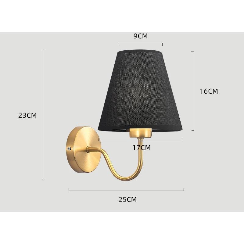 

Настінний світильник 110В/220В зі світлодіодною лампою E27, тканинним абажуром, настінні бра для готелю, спальні, приліжкової тумбочки, вітальні, сходів, домашнього декору 0-5W&Nature White(3500-5500K)&M