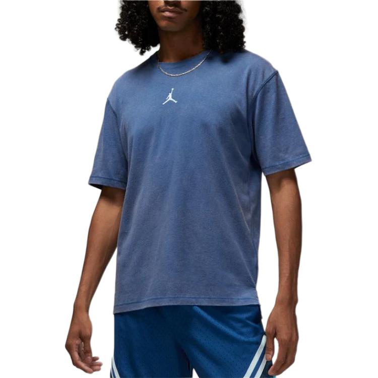 Jordan Logo Crew Neck Pullover Short Sleeve T-Shirt Men Tops Blue DH8920-493