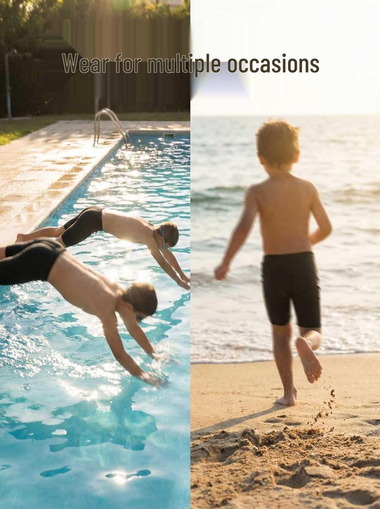 2026 Boys' Quick-Dry Nylon Swim Trunks for Racing - Small, Medium, Large