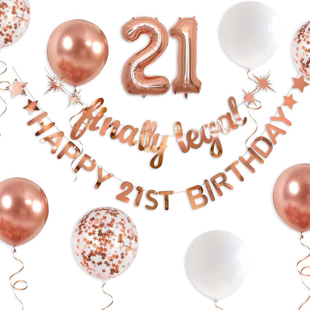 Rose Gold Thirty & Fabulous Happy 30th Birthday Banner Garland Foil Balloon 30 for Womens 30th Birthday Decorations Hanging 30 and Fabulous Cheers to