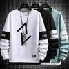 Cotton Men's Sweater Long Sleeved Spring and Autumn Coat Men's Young Students Loose T-shirt Men