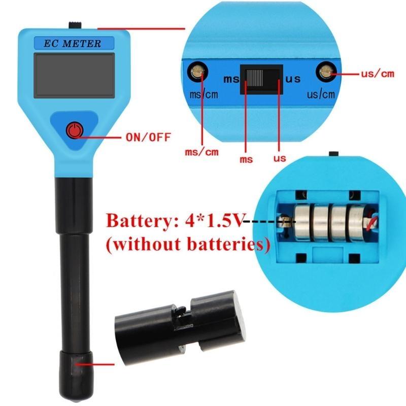 Waterproof Aquarium Water Quality Tester with High Accuracy Electrical Conductivity Meter Water Checker for Home Use