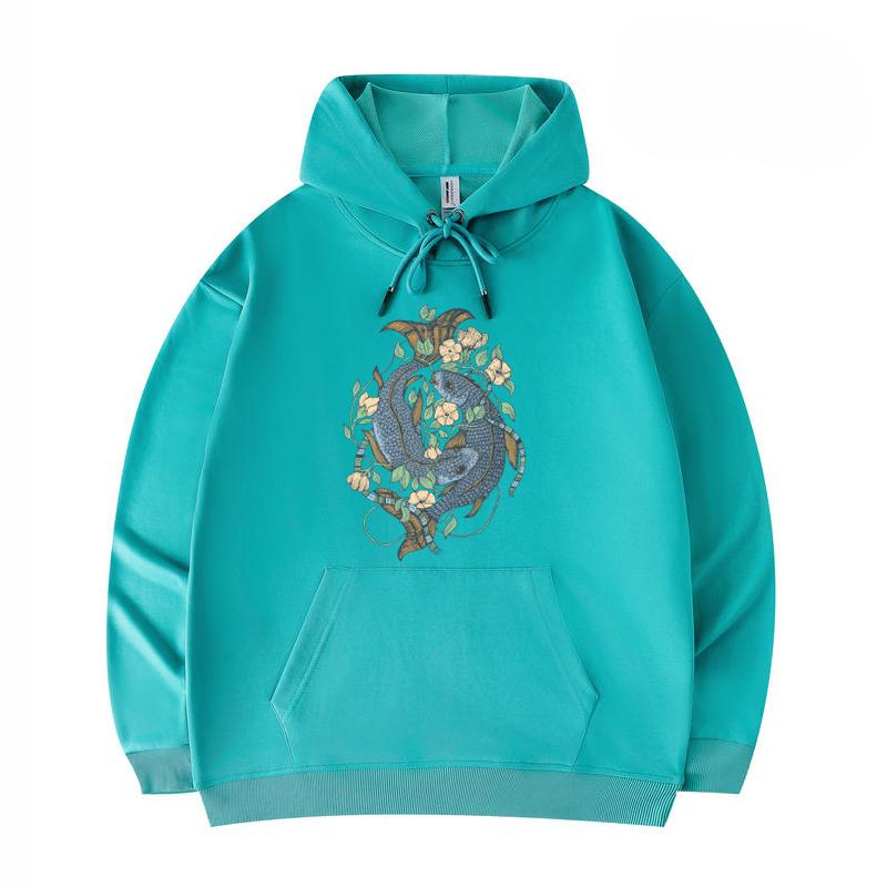

Men s Hoodies Carps Print Funny Harajuku Style Twill imitation cotton Hoodies