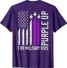 (Op de achterkant) Paars Omhoog Voor Militaire Kinderen Maand van het Militaire Kind T-shirt