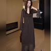 Women's Early Spring French Style Polka Dot Long Sleeve Flare Dress