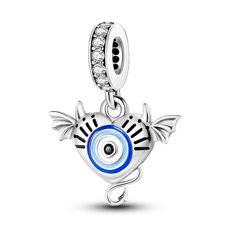 Lucky Blue Devil Eyes Pendant Fit Original Pandora Bracelet Necklace Copper Palm Egypt Charms Bead Diy Jewelry