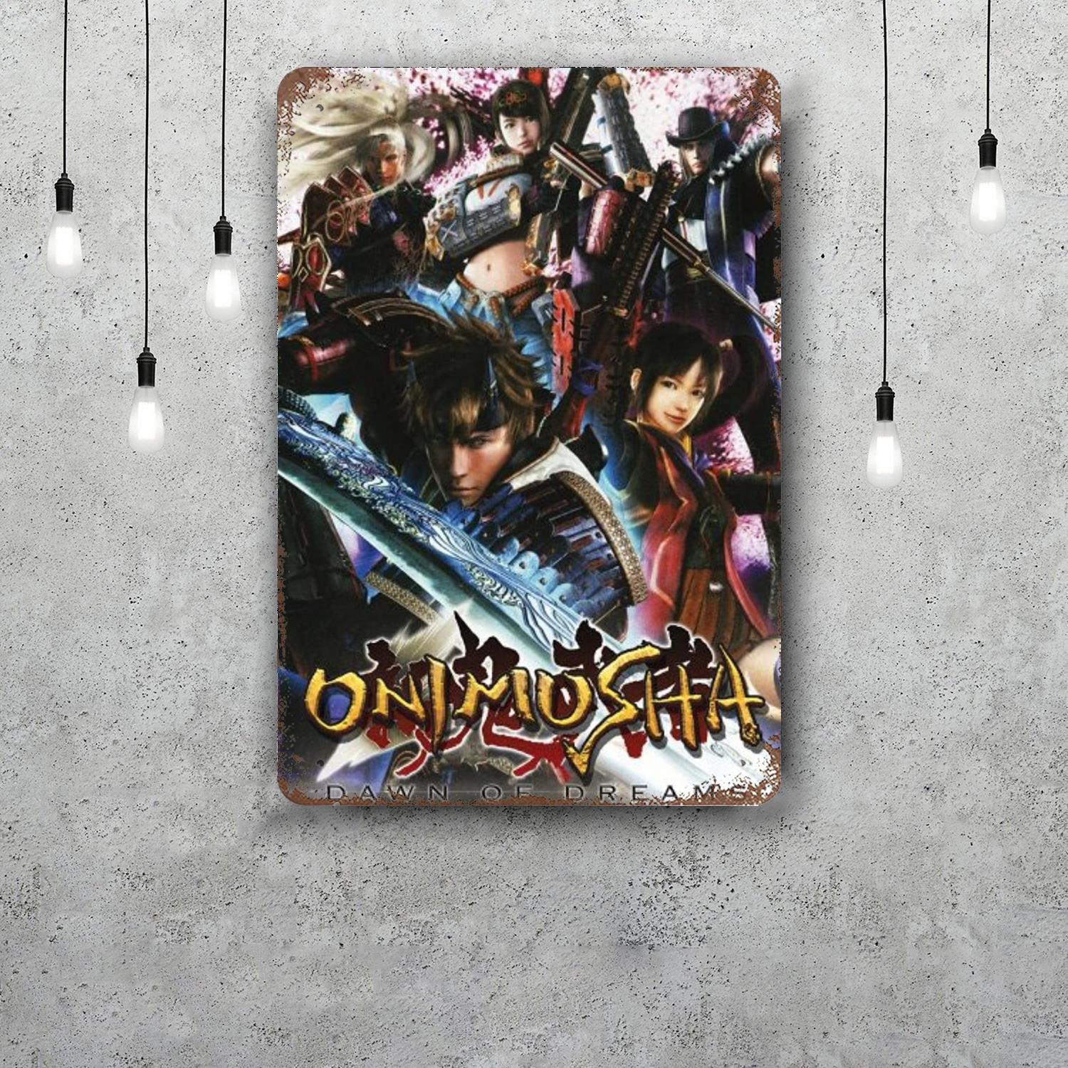 

Onimusha Video Game Metal Signs wall decor Vintage Tin Signs Captain Metal Poster Decor for Bar Pub Club Wall Decoration 20x30cm（7.8x11.8inch）