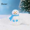 Christmas Tree Mini Decorations 2Pcs Snowman Figurines, Winter Tiny Resin Decoration, Xmas Micro Handmade Craft Embellishments Landscape Ornament