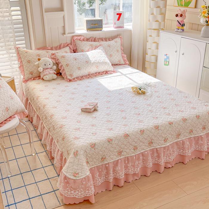 2025 Hot-Selling 5D Digital Print Milk Velvet Bedspread Set - Large, Luxurious 4-Piece with Baby Velvet Bed Skirt